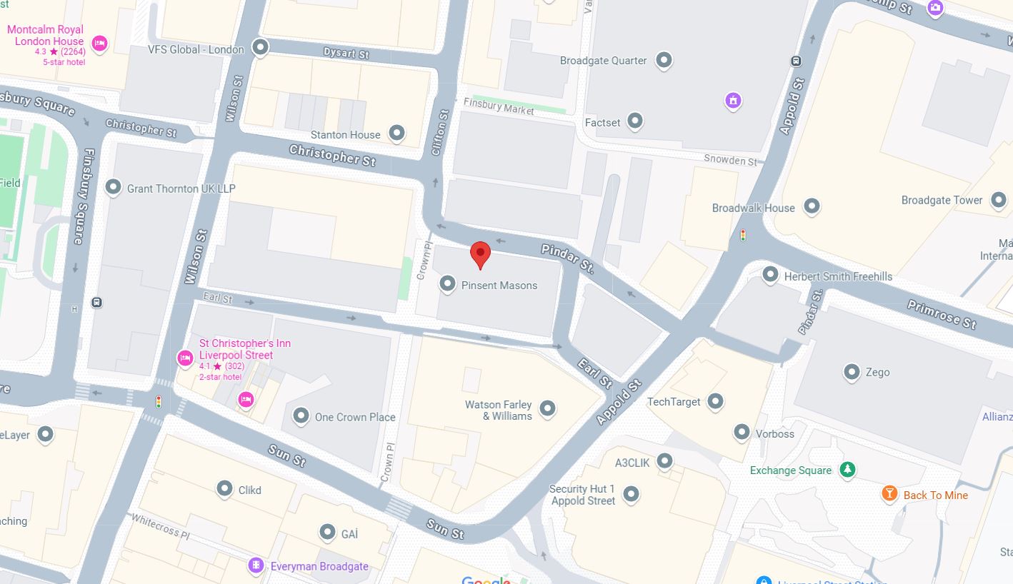 Image Map Of VCM London Office 30 Crown Place